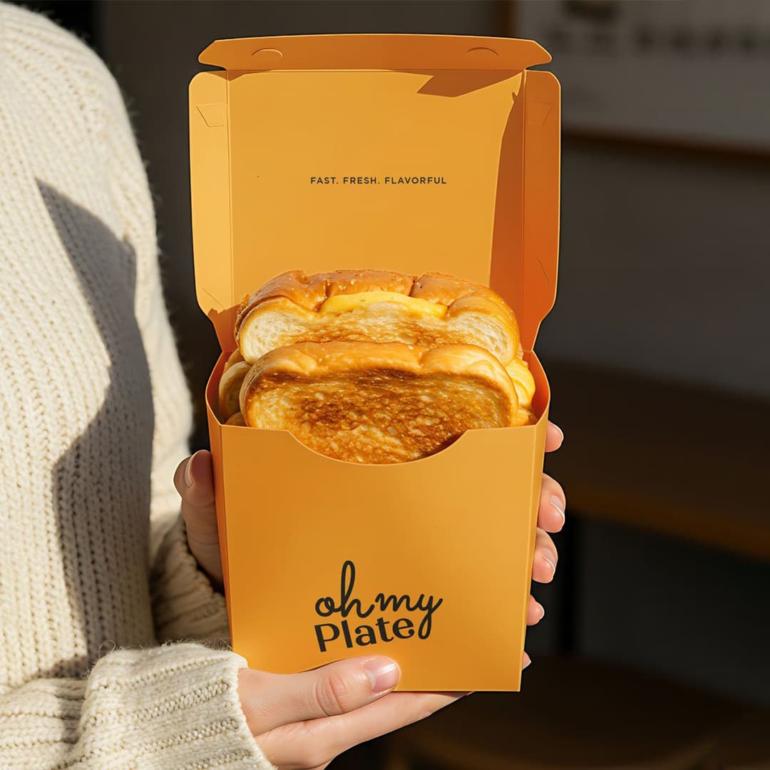 Vibrant CMYK printed sandwich boxes