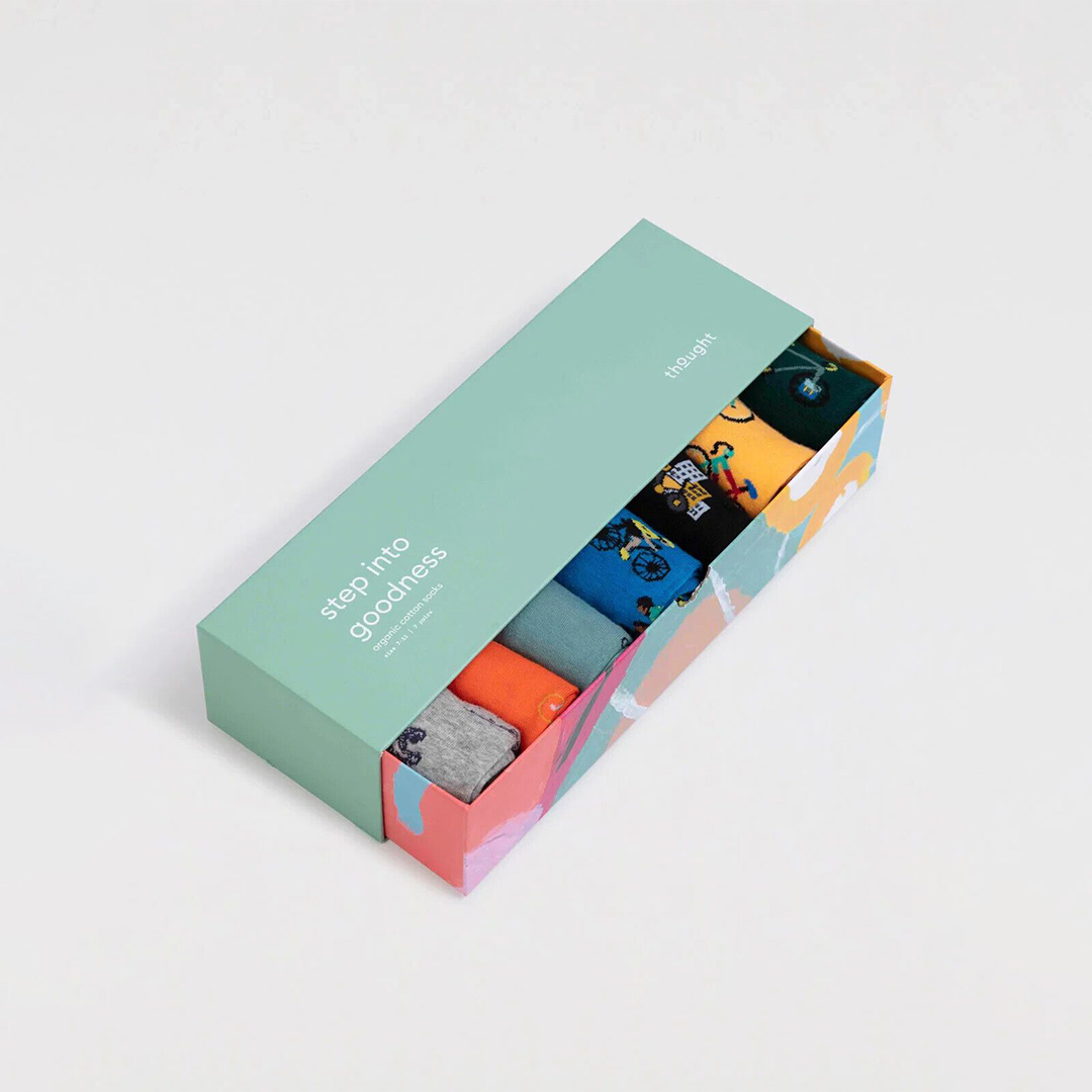 Custom sock packaging made from recycled materials